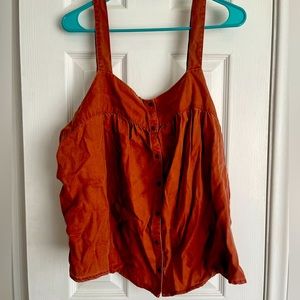 Burnt orange denim tank